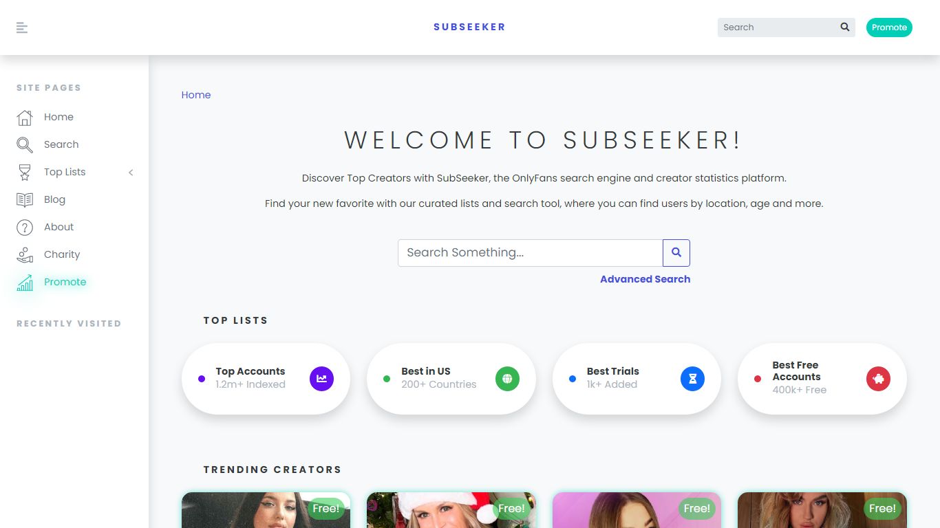 OnlyFans Search Engine and Creator Statistics - SubSeeker